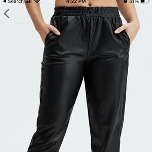 Fabletics vegan leather joggers- NWT